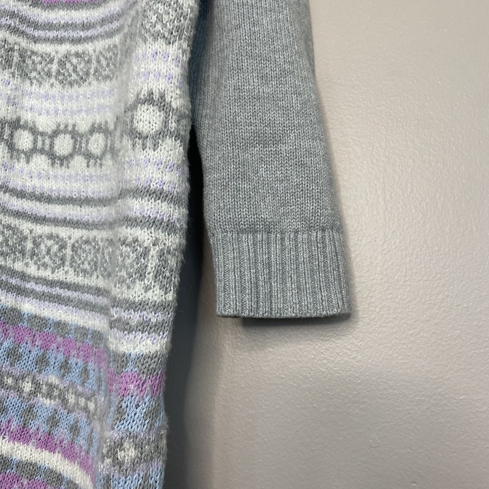 Christopher & Banks‎ Gray Fair isle Long Cardigan Sweater Women's Size L Petite - Picture 5 of 10